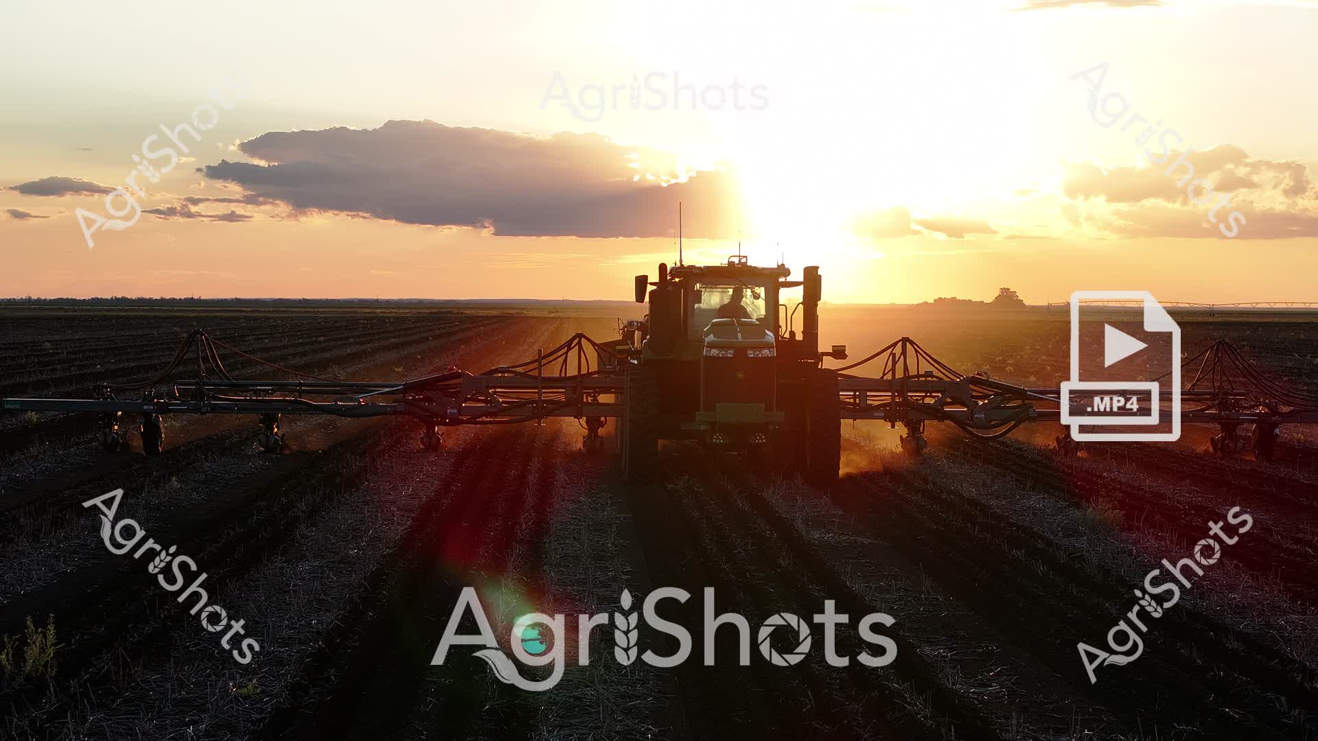 A predawn agricultural scene captures a self-propelled sprayer silhouetted against a golden sunrise, illuminating the expansive farming landscape. The powerful agricultural machine, with its wide-spanning boom arms extended, stands ready to apply crop treatments across the meticulously prepared paddock. Soft dawn light filters through wispy clouds, casting dramatic long shadows and creating a warm amber glow that highlights the mechanical precision of modern farming equipment. Dust particles swirl around the vehicle's wheels, suggesting recent movement across the dry agricultural terrain. The sprayer's robust frame and extended booms demonstrate the scale and technological sophistication of contemporary broadacre farming practices. This image encapsulates the early morning rhythm of agricultural work, where sophisticated machinery enables efficient crop management across vast Australian farming landscapes.

The scene is categorized under:
- Farm Equipment
- Agricultural Equipment
- Crops & Harvest
- Landscapes

Relevant tags might include: sprayer, sunrise, agricultural machinery, farming, dawn, crop treatment, broadacre agriculture, paddock, equipment